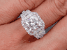 3.76 CTW CUSHION CUT DIAMOND ENGAGEMENT RING I SI1