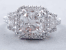 3.76 CTW CUSHION CUT DIAMOND ENGAGEMENT RING I SI1