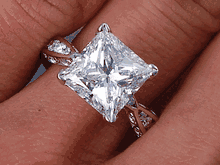 3.81 CTW PRINCESS CUT LAB CREATED DIAMOND ENGAGEMENT RING D SI2