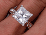 3.81 CTW PRINCESS CUT LAB CREATED DIAMOND ENGAGEMENT RING D SI2