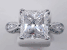 3.81 CTW PRINCESS CUT LAB CREATED DIAMOND ENGAGEMENT RING D SI2