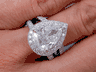 3.95 CTW PEAR SHAPE DIAMOND ENGAGEMENT RING D SI2