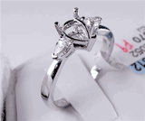 .30 CTW DIAMOND SEMI-SET ENGAGEMENT RING WHITE GOLD