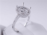 .33 CTW DIAMOND SEMI-SET ENGAGEMENT RING WHITE GOLD