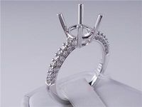 .34 CTW DIAMOND SEMI-SET ENGAGEMENT RING WHITE GOLD