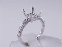 .34 CTW DIAMOND SEMI-SET ENGAGEMENT RING WHITE GOLD