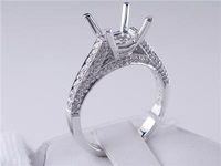 .35 CTW DIAMOND SEMI-SET ENGAGEMENT RING WHITE GOLD