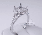 .36 CTW DIAMOND SEMI-SET ENGAGEMENT RING WHITE GOLD