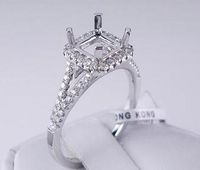 .36 CTW DIAMOND SEMI-SET ENGAGEMENT RING WHITE GOLD