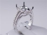 .36 CTW DIAMOND SEMI-SET ENGAGEMENT RING WHITE GOLD