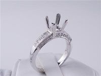 .36 CTW DIAMOND SEMI-SET ENGAGEMENT RING WHITE GOLD