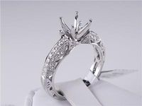 .37 CTW DIAMOND SEMI-SET ENGAGEMENT RING WHITE GOLD