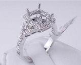 .37 CTW DIAMOND SEMI-SET ENGAGEMENT RING WHITE GOLD