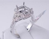 .37 CTW DIAMOND SEMI-SET ENGAGEMENT RING WHITE GOLD