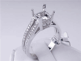 .39 CTW DIAMOND SEMI-SET ENGAGEMENT RING WHITE GOLD