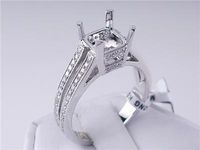 .39 CTW DIAMOND SEMI-SET ENGAGEMENT RING WHITE GOLD