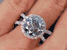 4.02CTW ROUND CUT FANCY DEEP BLUE LAB GROWN DIAMOND RING