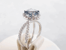 4.02CTW ROUND CUT FANCY DEEP BLUE LAB GROWN DIAMOND RING