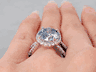 4.02CTW ROUND CUT FANCY DEEP BLUE LAB GROWN DIAMOND RING