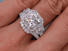 4.06 CTW CUSHION CUT DIAMOND WEDDING RING SET I SI1 (Includes a Matching Wedding Ring) 