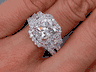 4.06 CTW CUSHION CUT DIAMOND WEDDING RING SET I SI1 (Includes a Matching Wedding Ring) 
