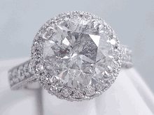 4.07 CTW ROUND BRILLIANT CUT DIAMOND ENGAGEMENT RING D SI3-I1