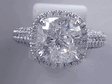 4.16 CTW CUSHION CUT DIAMOND ENGAGEMENT RING