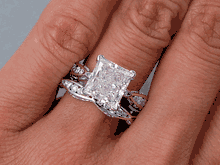 4.20 CTW PRINCESS CUT DIAMOND WEDDING RING SET F SI1 (Includes a Matching Wedding Ring) 