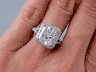 4.21 CTW RADIANT CUT DIAMOND ENGAGEMENT RING D SI2