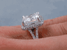 4.21 CTW RADIANT CUT DIAMOND ENGAGEMENT RING D SI2