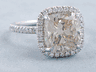 4.22 CTW CUSHION CUT DIAMOND ENGAGEMENT RING CHAMPAGNE SI1