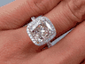 4.22 CTW CUSHION CUT DIAMOND ENGAGEMENT RING CHAMPAGNE SI1
