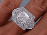 4.30 CTW CUSHION CUT DIAMOND ENGAGEMENT RING H SI2
