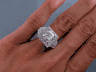 4.30 CTW CUSHION CUT DIAMOND ENGAGEMENT RING H SI2