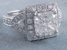 4.30 CTW CUSHION CUT DIAMOND ENGAGEMENT RING H SI2