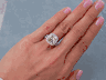 4.37 CTW CUSHION CUT DIAMOND WEDDING RING SET CHAMPAGNE SI1 (Includes a Matching Wedding Ring) 