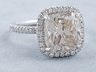4.37 CTW CUSHION CUT DIAMOND WEDDING RING SET CHAMPAGNE SI1 (Includes a Matching Wedding Ring) 