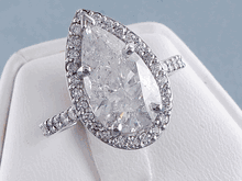 4.40 CTW PEAR SHAPE DIAMOND ENGAGEMENT RING F SI3
