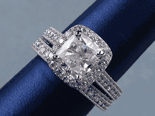 4.43 CTW CUSHION CUT DIAMOND WEDDING RING SET (Includes a Matching Wedding Ring)