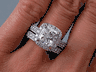 4.43 CTW CUSHION CUT DIAMOND WEDDING RING SET (Includes a Matching Wedding Ring)