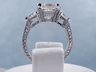 4.43 CTW PRINCESS CUT DIAMOND ENGAGEMENT RING