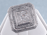 4.44 CTW PRINCESS CUT DIAMOND ENGAGEMENT RING H SI3