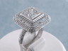 4.44 CTW PRINCESS CUT DIAMOND ENGAGEMENT RING H SI3