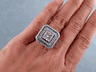 4.44 CTW PRINCESS CUT DIAMOND ENGAGEMENT RING H SI3