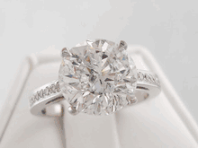 4.50 CTW ROUND CUT LAB GROWN DIAMOND ENGAGEMENT RING E I1