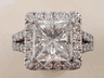 4.56 CTW PRINCESS CUT CLARITY ENHANCED DIAMOND RING G SI2 LOW PRICE 