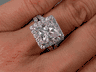 4.56 CTW PRINCESS CUT CLARITY ENHANCED DIAMOND RING G SI2 LOW PRICE 