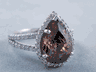 4.66 CTW PEAR SHAPE DIAMOND ENGAGEMENT RING NATURAL CHOCOLATE SI1