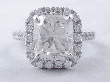 4.73 CTW CUSHION CUT DIAMOND ENGAGEMENT RING H SI2