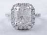 4.73 CTW CUSHION CUT DIAMOND ENGAGEMENT RING H SI2